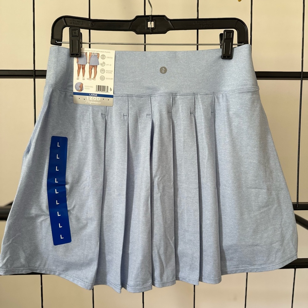 Izod Gray and Blue Pleated Mini Skirt